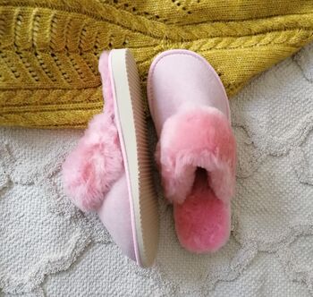Pink Luxury Sheepskin Mule Slippers, 10 of 12