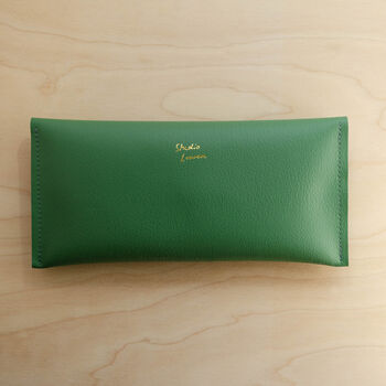 Personalised Recycled Leather Clutch Purse, 6 of 12