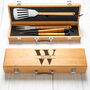 Personalised Initial And Name Wooden BBQ Tool Set, thumbnail 1 of 3