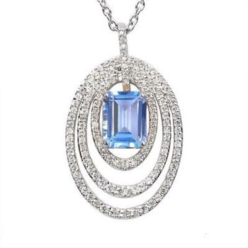Blue Topaz 925 Sterling Silver Statement Necklace, 2 of 4