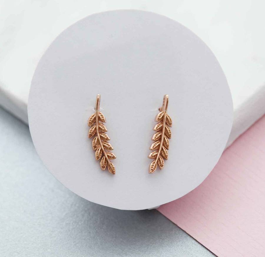 Leaf Cuff Earrings By Dainty Edge Jewellery