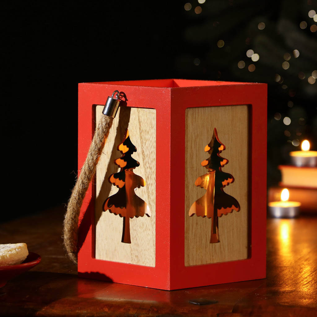 Vintage Wooden Christmas Candle Lantern By Dibor