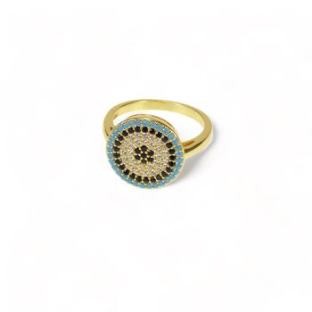 Turquoise Evil Eye Rings, Gold Vermeil 925 Silver, 2 of 8