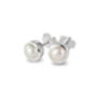 Birthstone Stud Earrings June Pearls, thumbnail 2 of 3