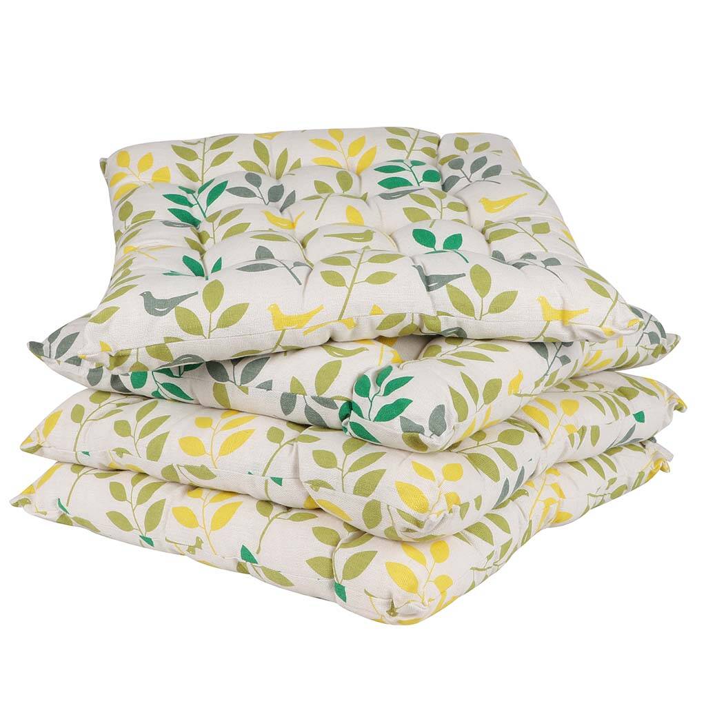 set of four summer garden tie on seat pads by dibor