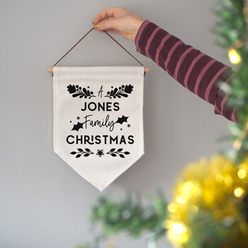 Personalised Family Christmas Banner Flag, 2 of 4