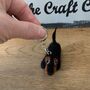 Needle Felted Handmade Tiny Dachshund Keyring/Black And Tan/Chocolate And Tan/Red, thumbnail 10 of 12