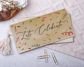 Birthday Money Envelopes With Let's Celebrate Confetti Design For Gift Cards, Tickets And Vouchers, 2 of 3