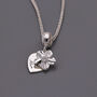Forget Me Not Memorial Heart Personalised Silver Necklac, thumbnail 1 of 7