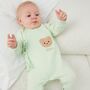 Personalised Green Quilted Teddy Bear Boucle Romper, thumbnail 7 of 7