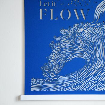 Mermaid 'Let It Flow' Blue Papercut Wall Art, 8 of 11