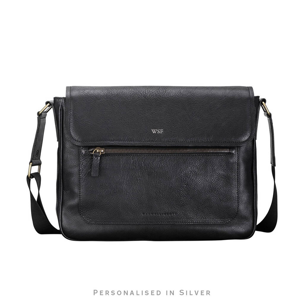 Personalised Leather Laptop Shoulder Bag 'Livorno' By Maxwell Scott ...