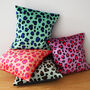 Velvet Leopard Print Cushion, thumbnail 3 of 12