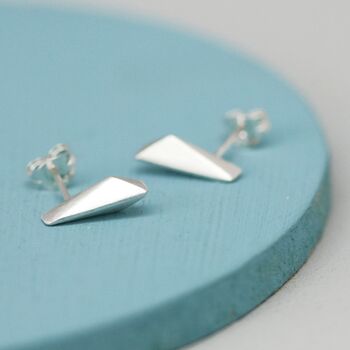 Simple Sterling Silver Studs. Kite Shape, 8 of 10