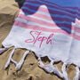 Personalised Embroidered Stripe Beach Towel, thumbnail 3 of 4