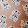 Personalised Good Luck Lucky Cat Wrapping Paper, thumbnail 2 of 3
