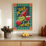 More Wine Art Print, Wine Illustration, thumbnail 4 of 9