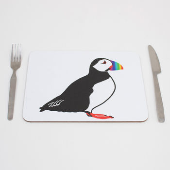 Rainbow Puffin Placemat, 3 of 9
