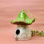 Mushroom Ceramic Bird House And Bird Feeder Garden Gift, thumbnail 2 of 10