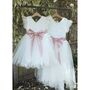 Lace Frill Sleeve Tulle Flower Girl Dress, thumbnail 3 of 7