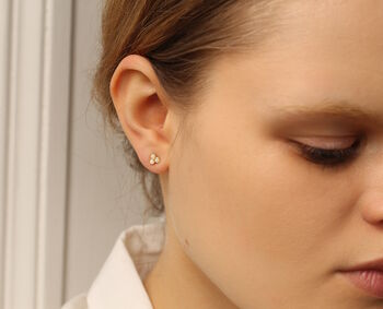 White Opal Stud Earrings, 2 of 7