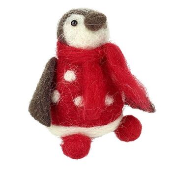 Christmas Felt Penguin In Red Scarf, 4 of 4