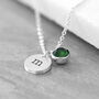 Personalised Birthstone Crystal And Disc Necklace, thumbnail 3 of 7