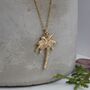 Palm Tree Necklace, Solid Gold Necklace, thumbnail 1 of 6