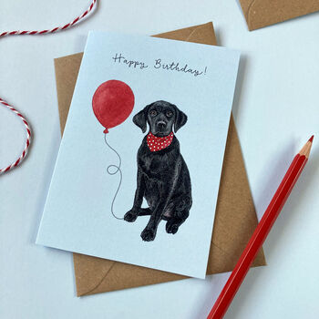 Black Labrador Dog Birthday Card, 2 of 2
