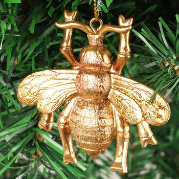G Decor Large Gold Bee Christmas Decoration, 2 of 4