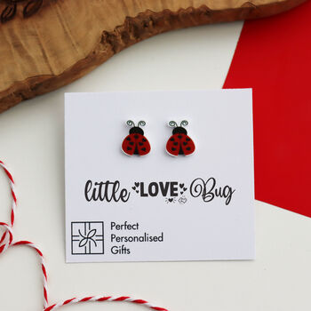 Ladybird Stud Acrylic Earrings, 3 of 7