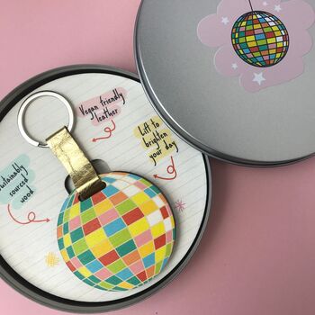 Personalised Rainbow Disco Ball Glitter Keyring, 6 of 6