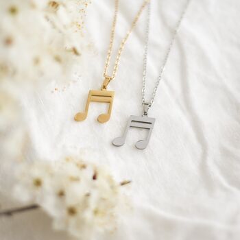 Music Note Charm Necklace With Birthstone, 2 of 9