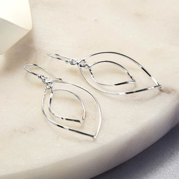 Sterling Silver Wire Ellipse Earrings, 2 of 4