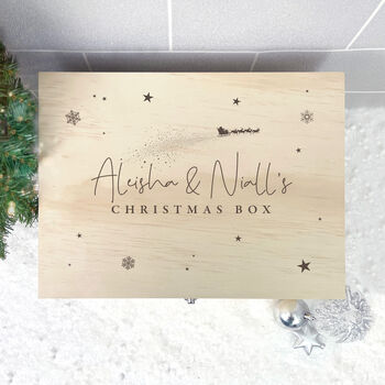 Personalised Couples Christmas Eve Box Five Sizes, 4 of 8