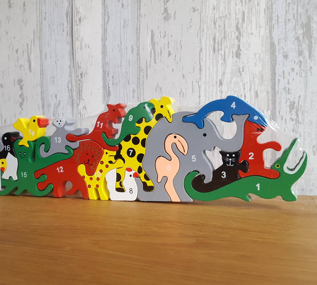 Wooden Jungle Animals A Z Number Jigsaw By Oodles Of Gifts Wooden Jungle Animals A Z Number Jigsaw