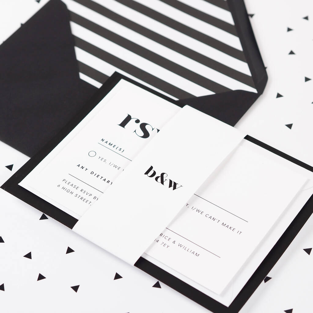 Billie Monochrome Wedding Invitations By Project Pretty ...