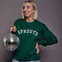 Sprouts Varsity Slogan Christmas Sweatshirt, thumbnail 3 of 8