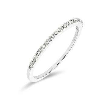 White Gold Natural Diamond Half Eternity Band Ring, 2 of 4