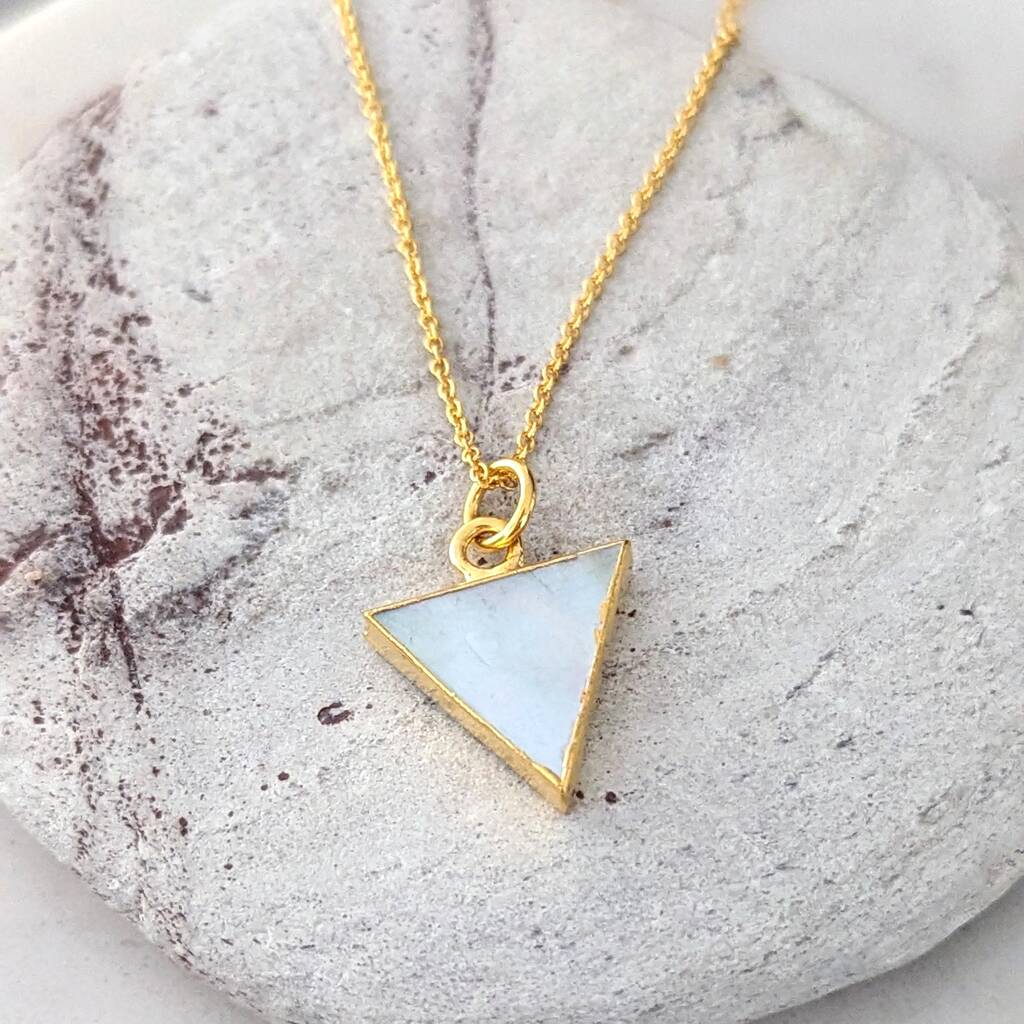 The Triangle Mother Of Pearl Gold Plated Necklace By Lapis London ...