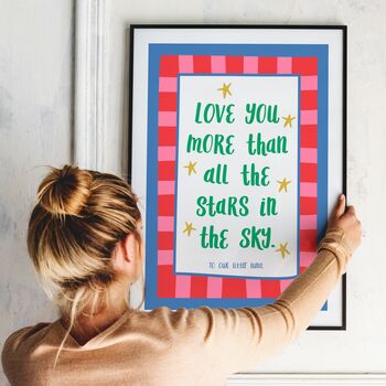 Love You More Than All The Stars In The Sky Personalised Nursery Print, 2 of 6