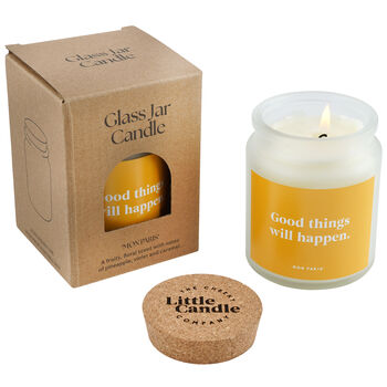 Positive Quote Candle • “Good Things Will Happen” • Glass Jar Scented Candle • Inspirational Gift • Self Care • For Her • Friend • Teacher, 3 of 4