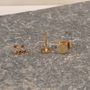 Solid Gold Pin Stud Earrings, thumbnail 4 of 8