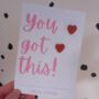 Love Heart Earrings 'You Got This' Gift, thumbnail 1 of 2