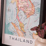 Framed And Personalised Thailand Map Print, thumbnail 2 of 4