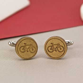 Engraved Cycling Bike Cufflinks, 2 of 4