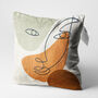 Cushion Cover With Abstract Face Art Design, thumbnail 3 of 9