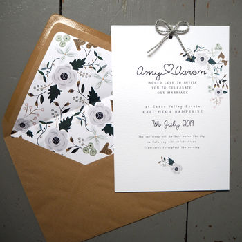 Winter Blooms Wedding Invitation Set, 2 of 9
