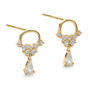 Flower Wreath Floral Gold Plated Earrings, thumbnail 1 of 3