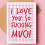 Personalised Sweary Gingham Valentine Card, thumbnail 1 of 3